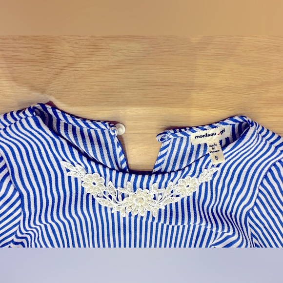 Monteau Girl striped dress - Picture 4 of 5